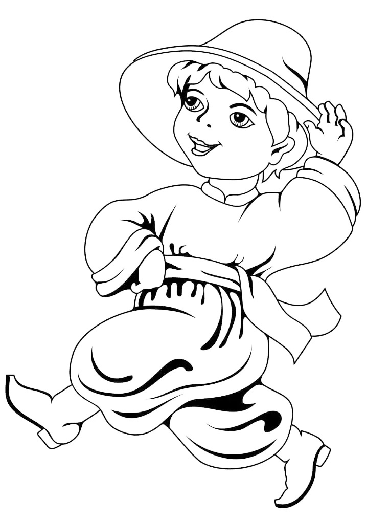 Ukrainian Child Coloring Page