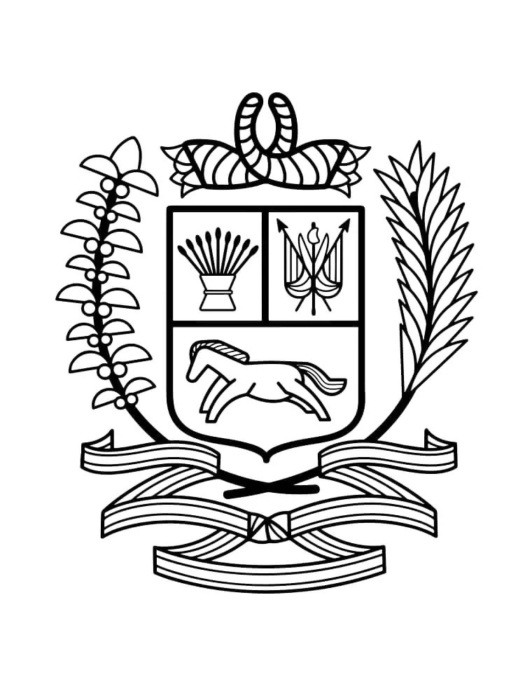 Venezuela Coat Of Arms Coloring Page