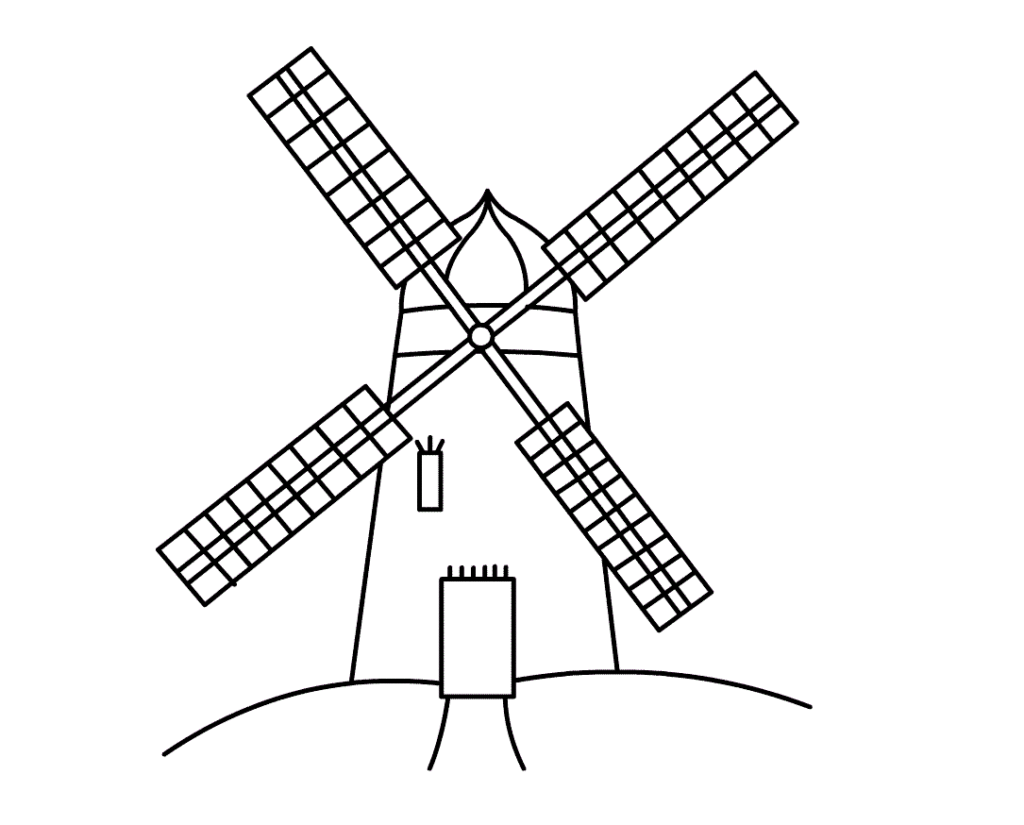 Windmill Coloring Page