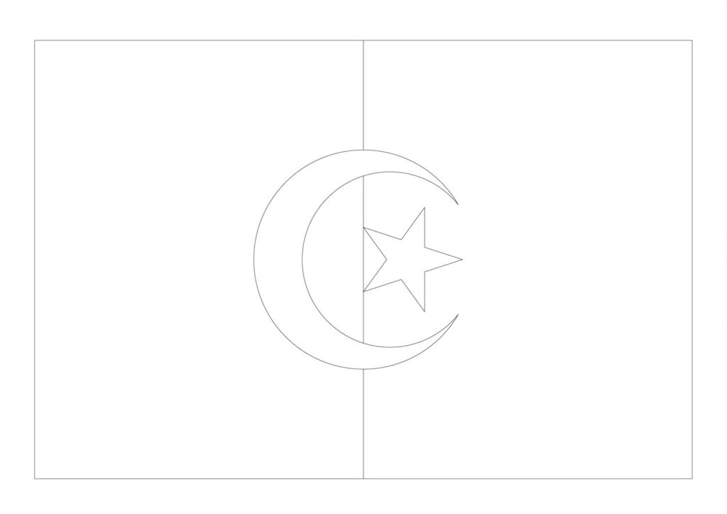 Algeria Flag Coloring Page