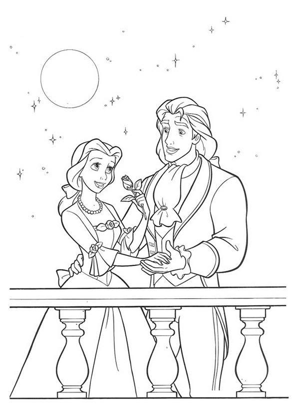 Beauty And The Beast Fairy Tale Coloring Page