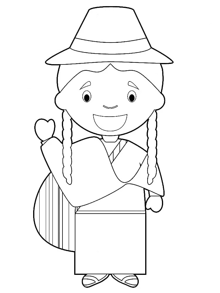 Cute Ecuador Coloring Page