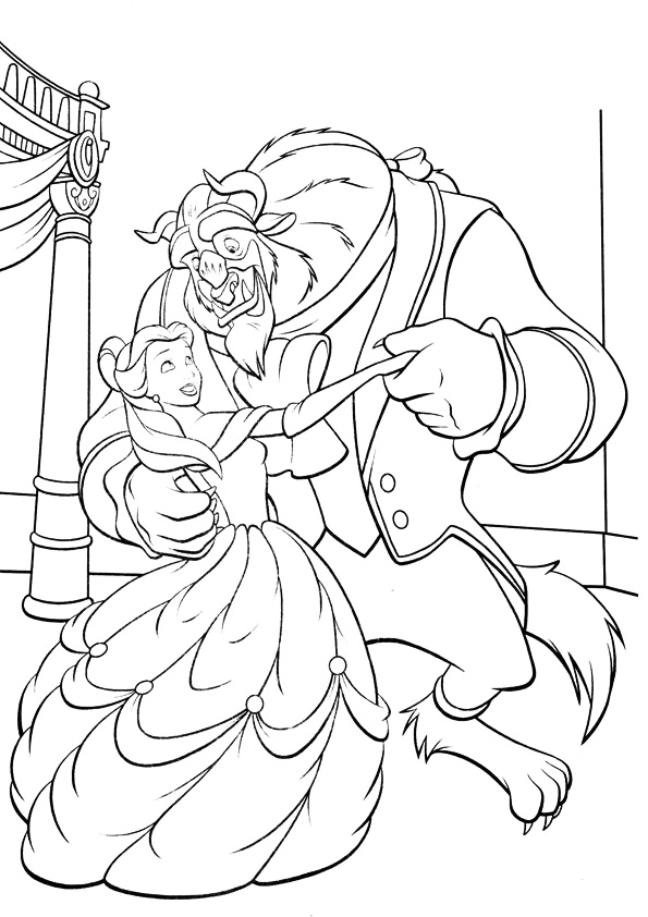 Fairy Tale Beauty And The Beast Coloring Page