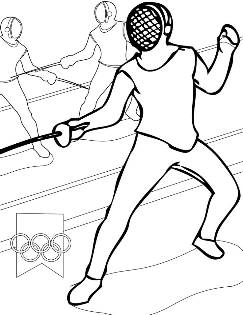 Fencing Olympics Coloring Page