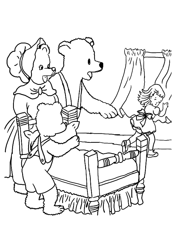 Goldilocks And The Three Bears Fairy Tale Coloring Page