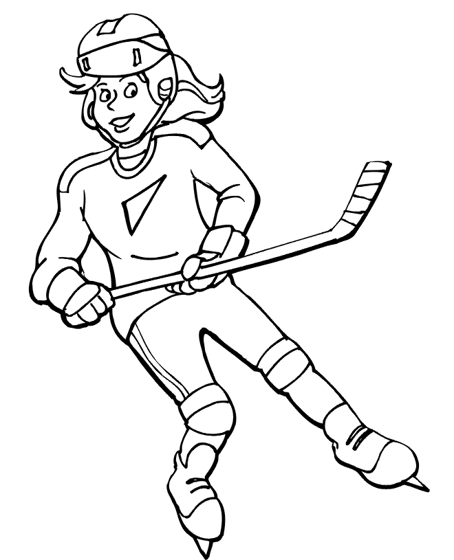 Ice Hockey Olympics Coloring Page