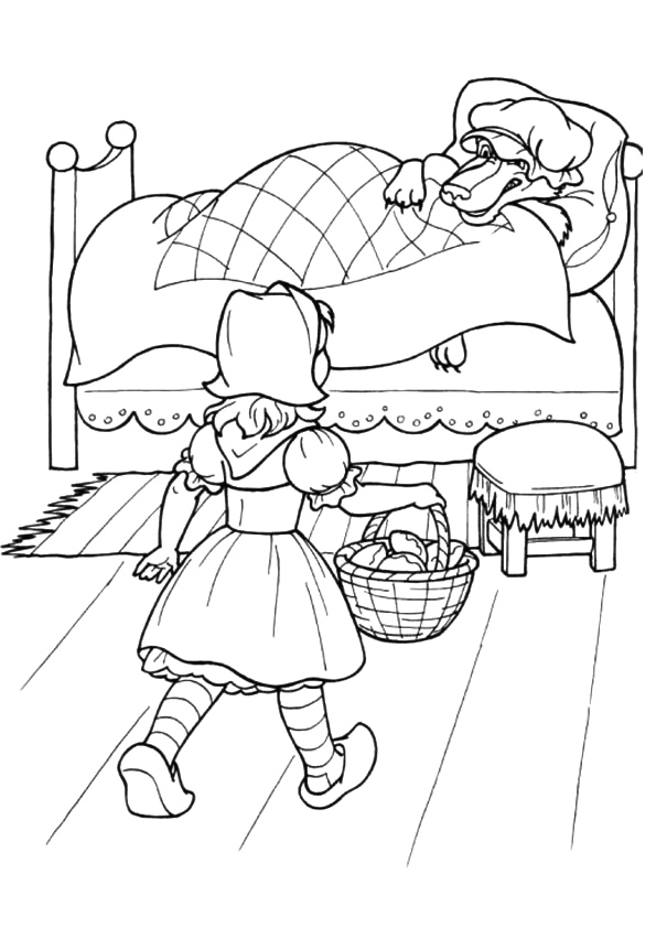 Little Red Riding Hood Fairy Tale Coloring Pages