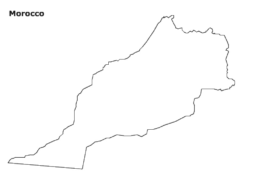 Map Of Morocco Coloring Page