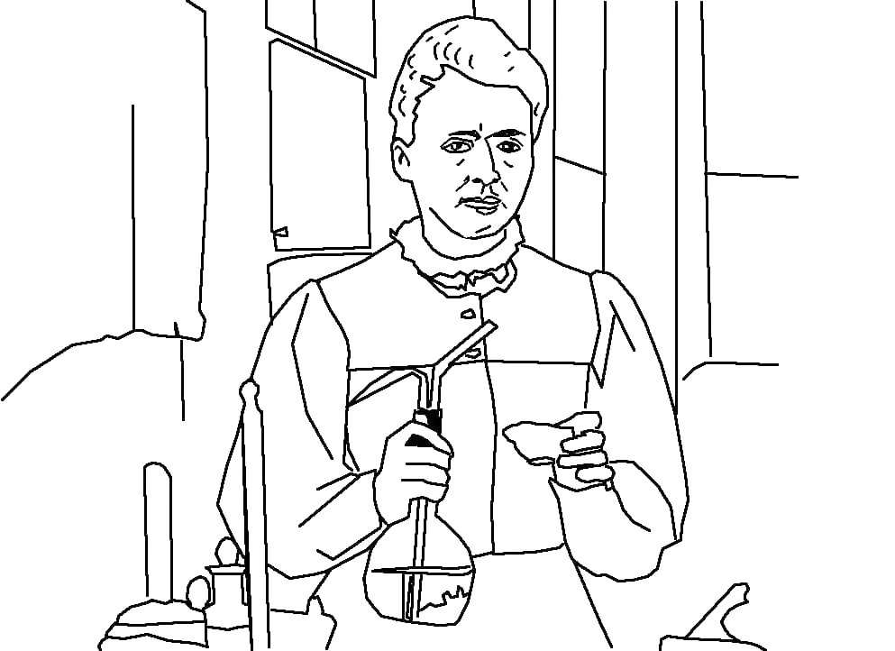 Marie Curie Poland Coloring Page