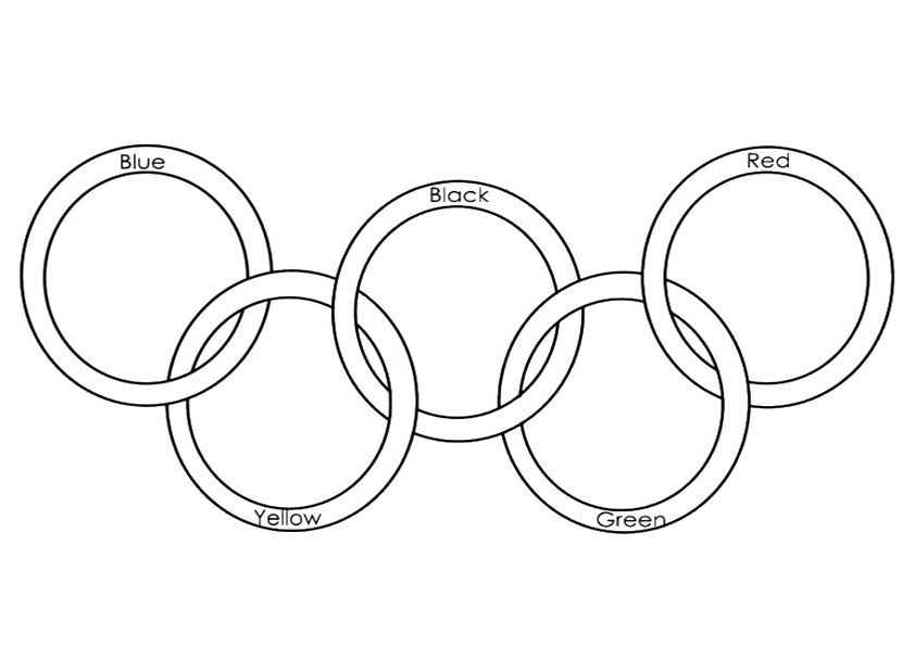 Olympic Rings Labeled Coloring Page