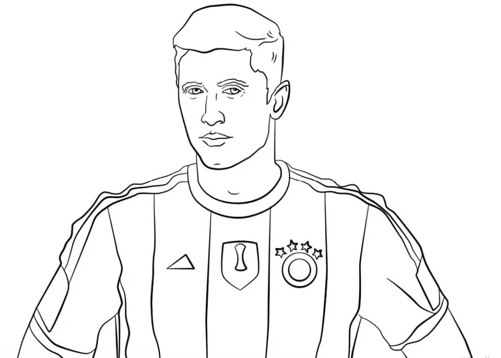 Robert Lewandowski Poland Coloring Page