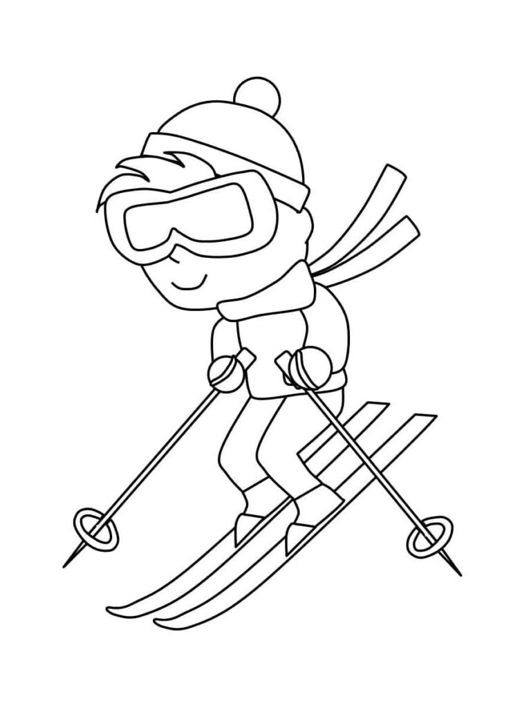 Skiing Olympics Coloring Page