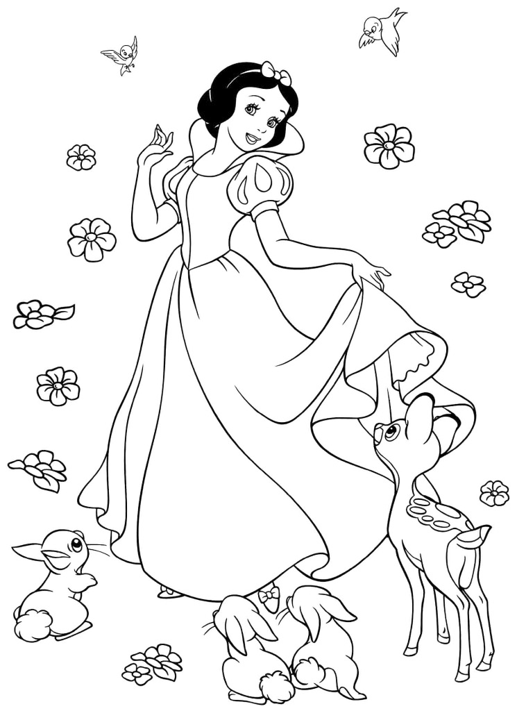 Snow White And The Seven Dwarfs Coloring Page