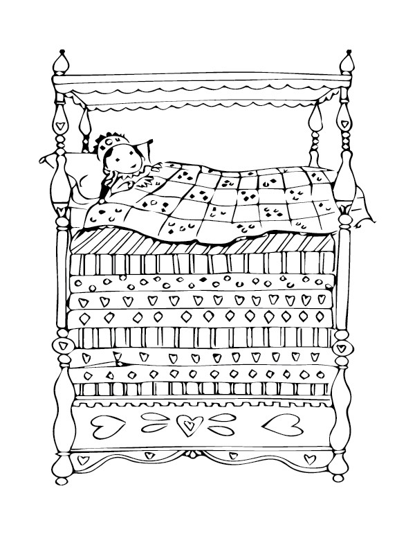 The Princess And The Pea Fairy Tale Coloring Pages