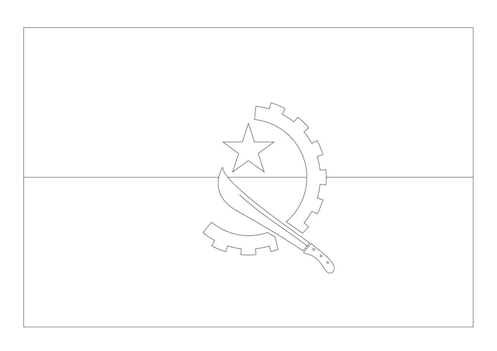 Angola Flag Coloring Page