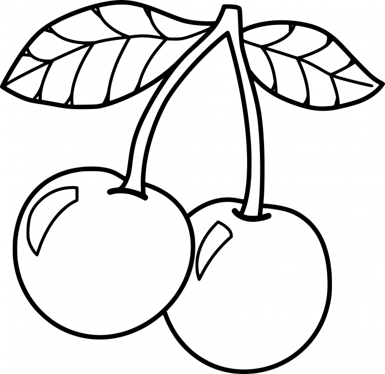 Cherry National Fruit Of Albania Coloring Page
