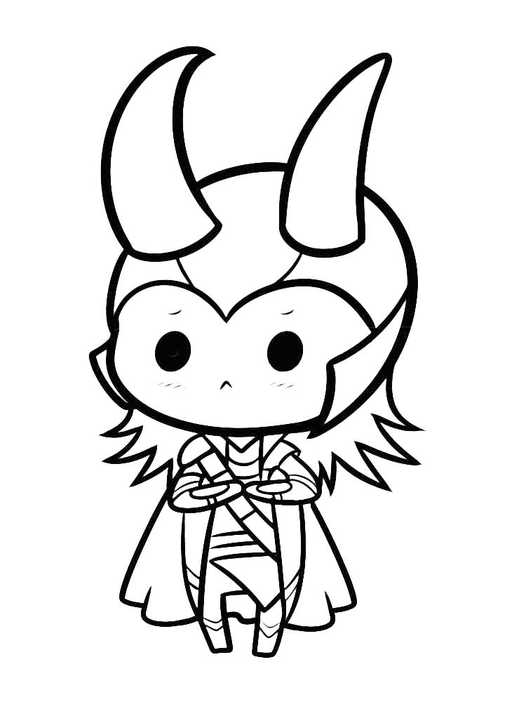 Cute Chibi Loki Coloring Page