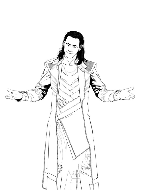 Funny Loki Coloring Page
