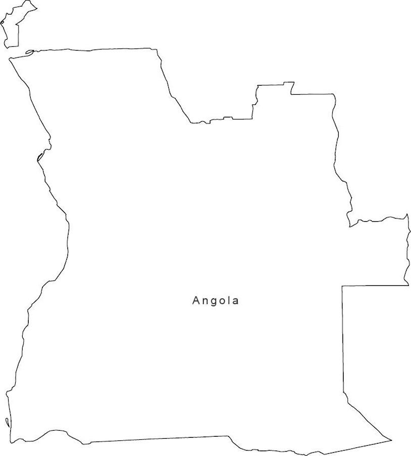 Map Of Angola Coloring Page