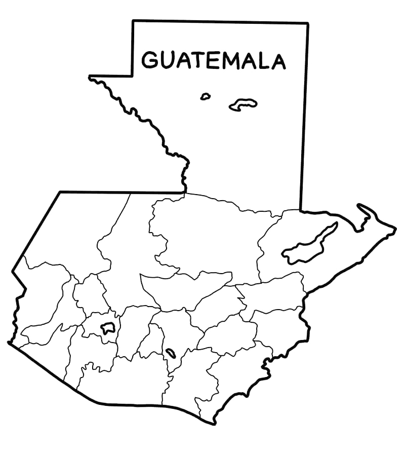 Map Of Guatemala Coloring Page
