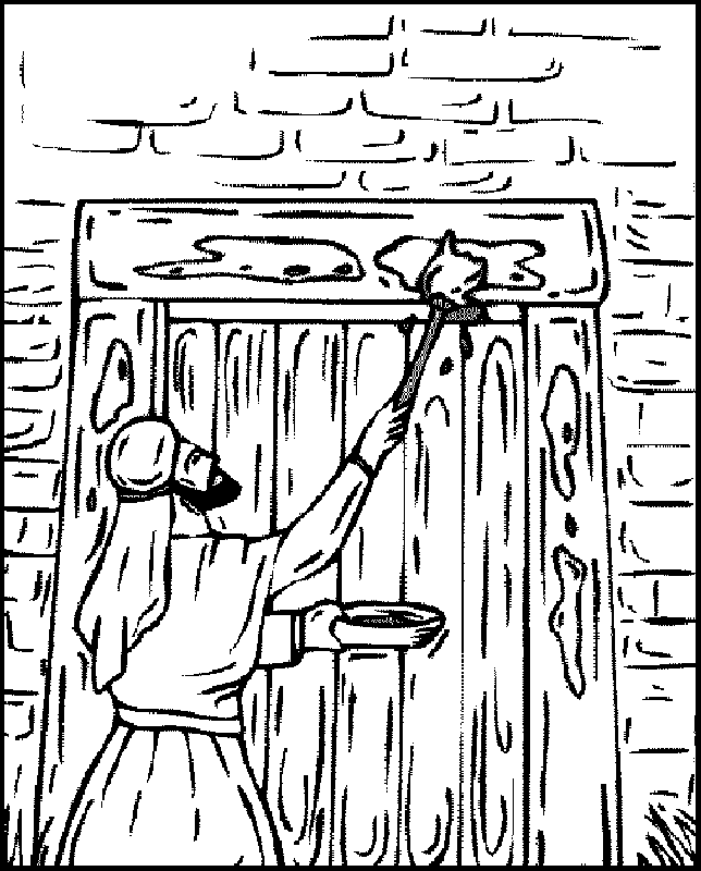 Passover Door Coloring Page