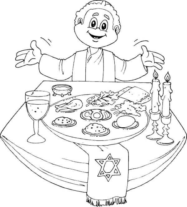 Passover Feast Coloring Page