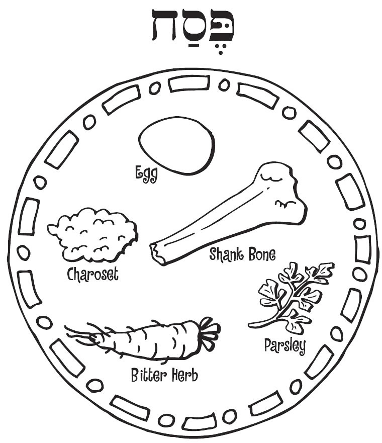 Passover Foods Coloring Page