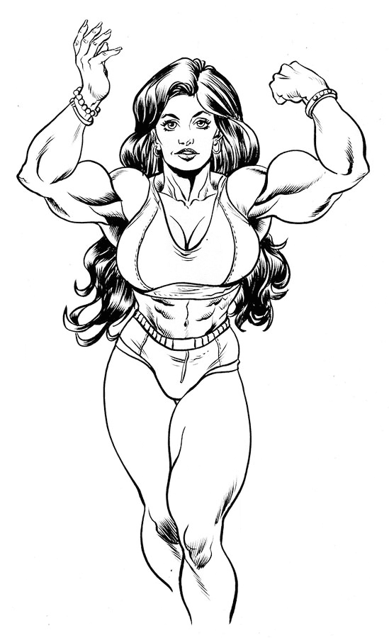 Powerful She Hulk Coloring Page