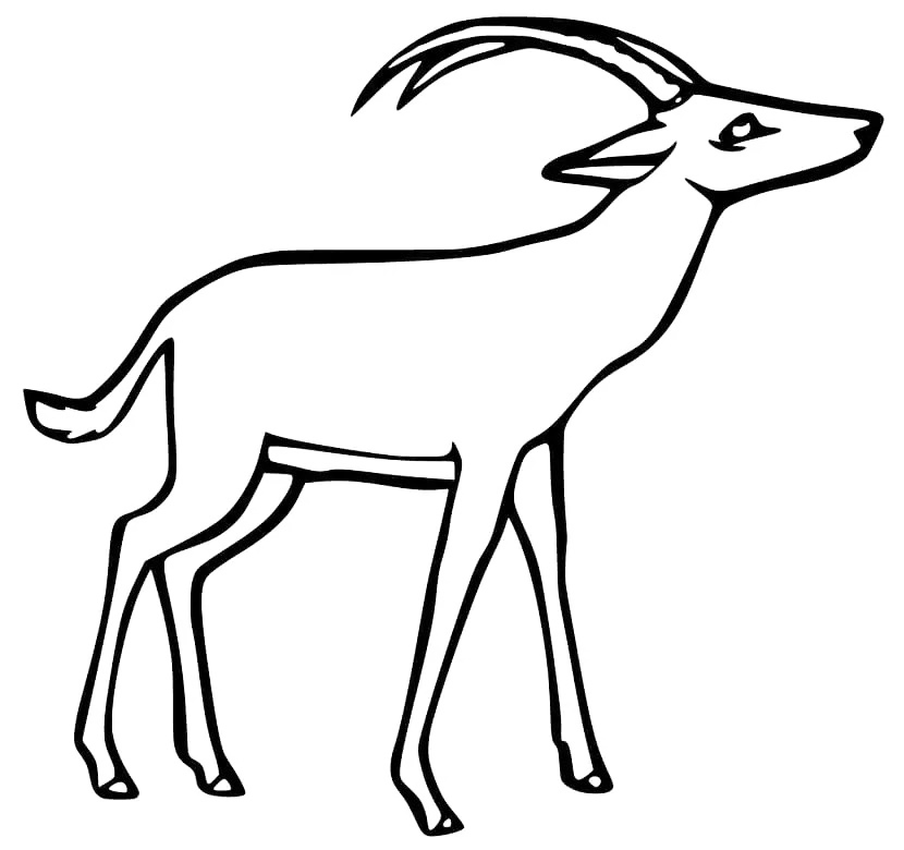 Sable Antelope National Animal Of Angola Coloring Page