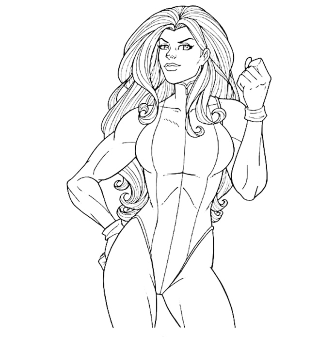 She Hulk Coloring Page