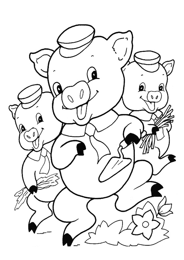 3 Little Pigs Coloring Page