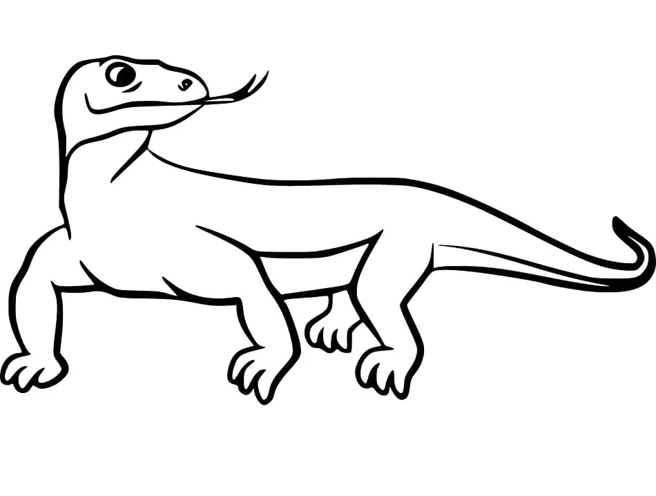 Komodo Dragon National Animal Of Indonesia Coloring Page