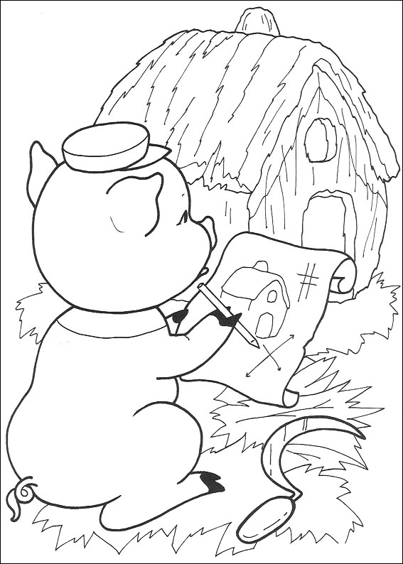 Little Pig Treasure Map Coloring Page