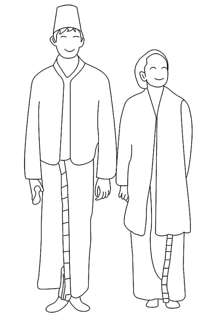 People From Indonesia Coloring Page