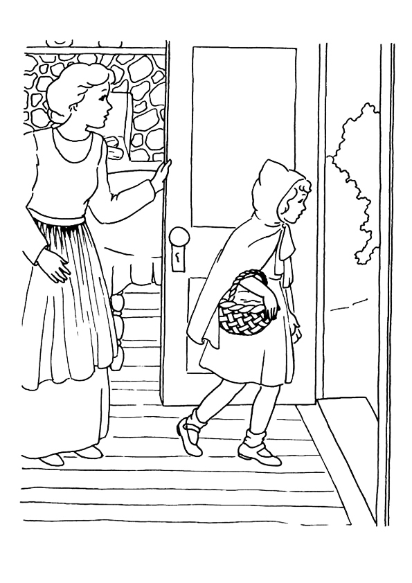 Red Riding Hood Leaving Coloring Page