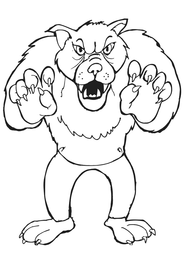 Scary Wolf Coloring Page