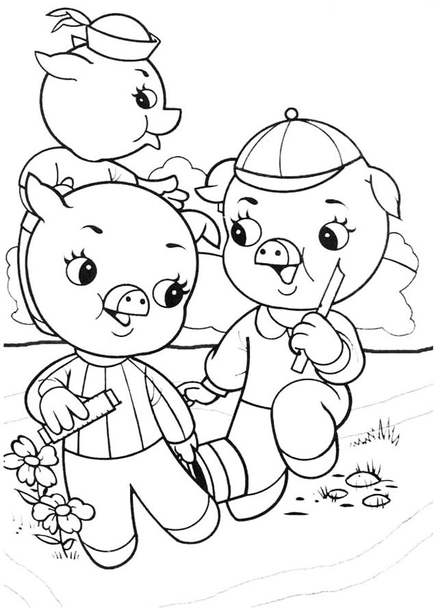 Three Little Pigs Coloring Page