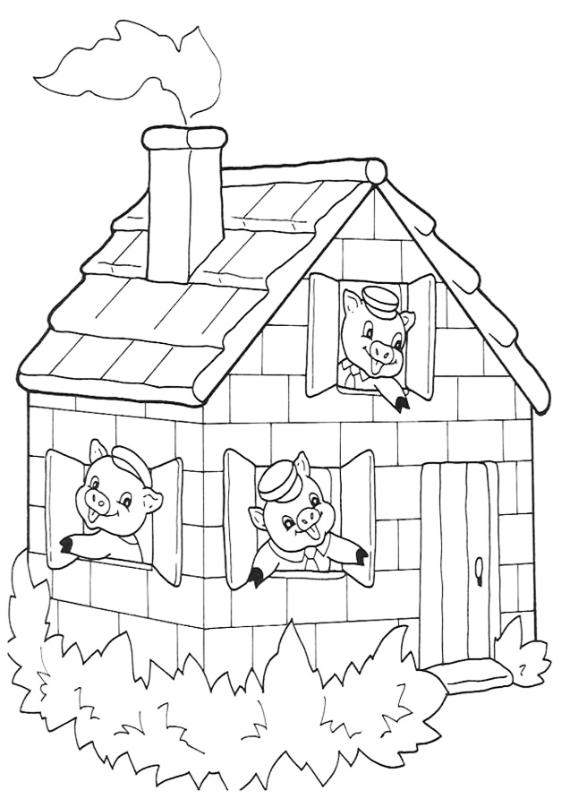 Three Little Pigs House Still Stands Coloring Page
