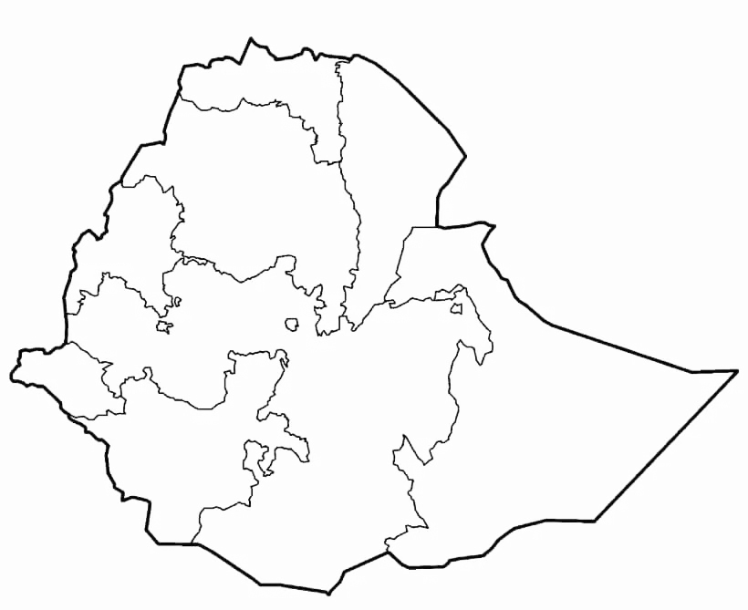 Ethiopia Map Coloring Page