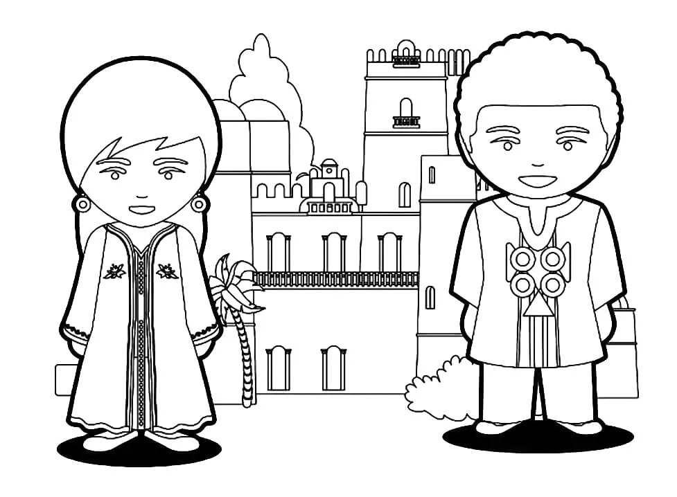 People Of Ethiopia Coloring Page