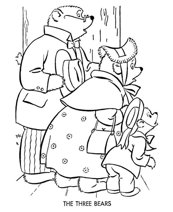 The Three Bears Coloring Page