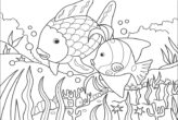Rainbow Fish And Friend Coloring Page