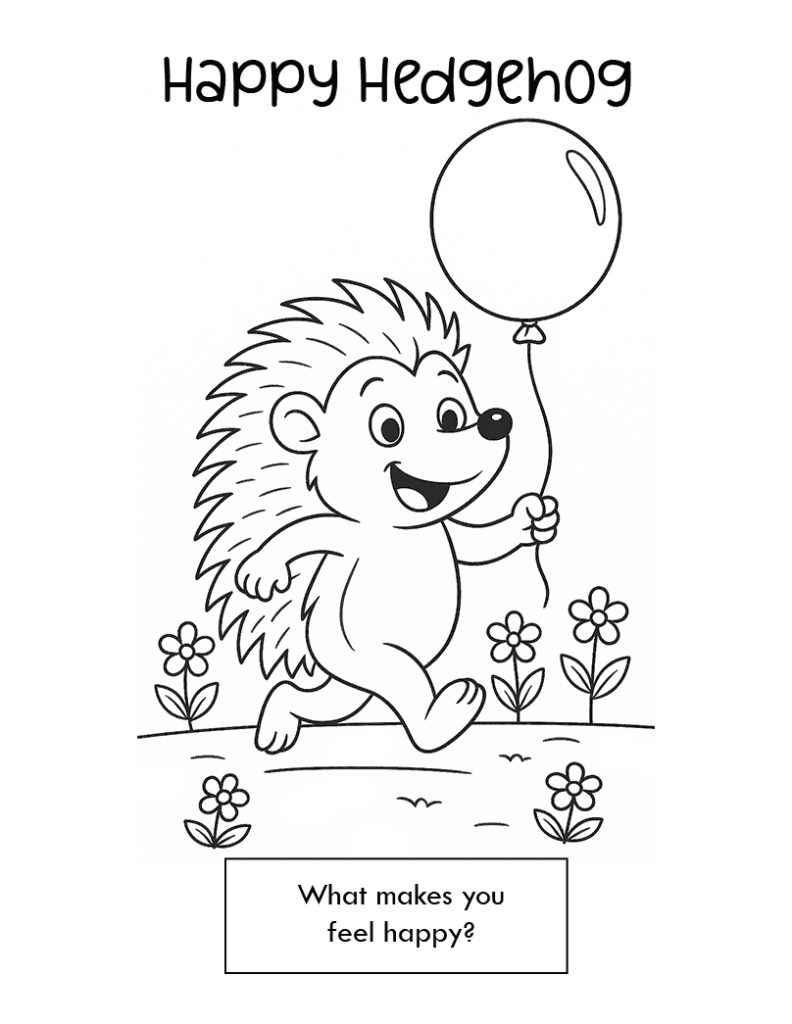 02 Happy Hedgehog Coloring Page