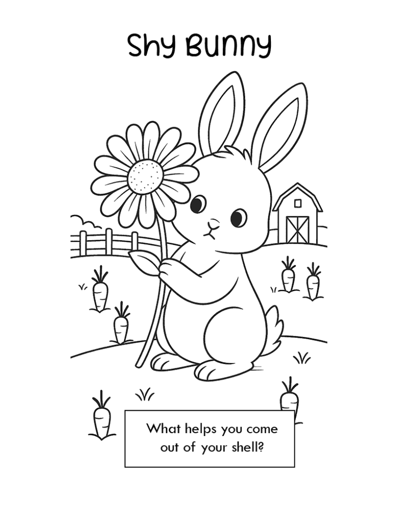08 Shy Bunny Coloring Page