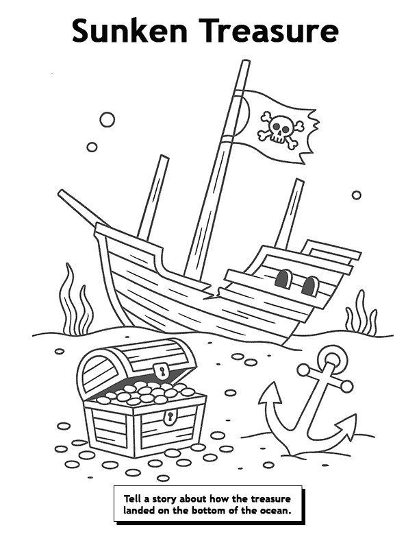 09 Sunken Treasure Coloring Page