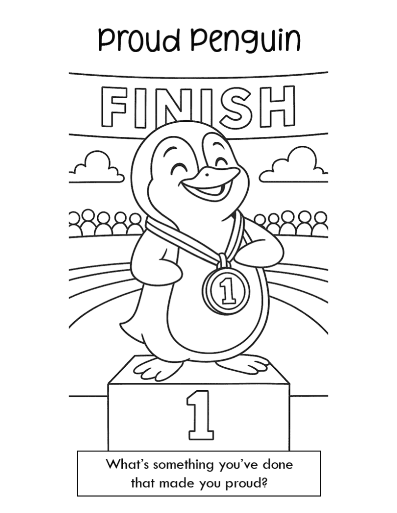 10 Proud Penguin Coloring Page