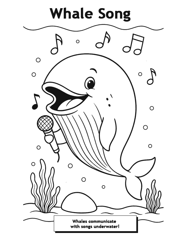 10 Whale Song Coloring Page