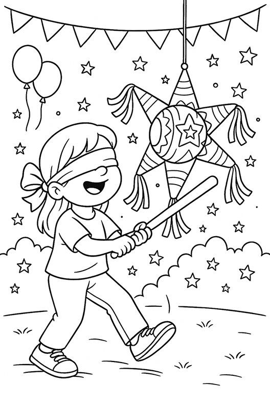 Fun Pinata Coloring Pages