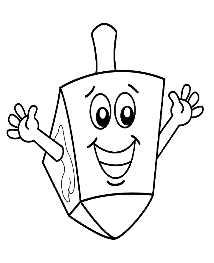 Happy Dreidel Coloring Page