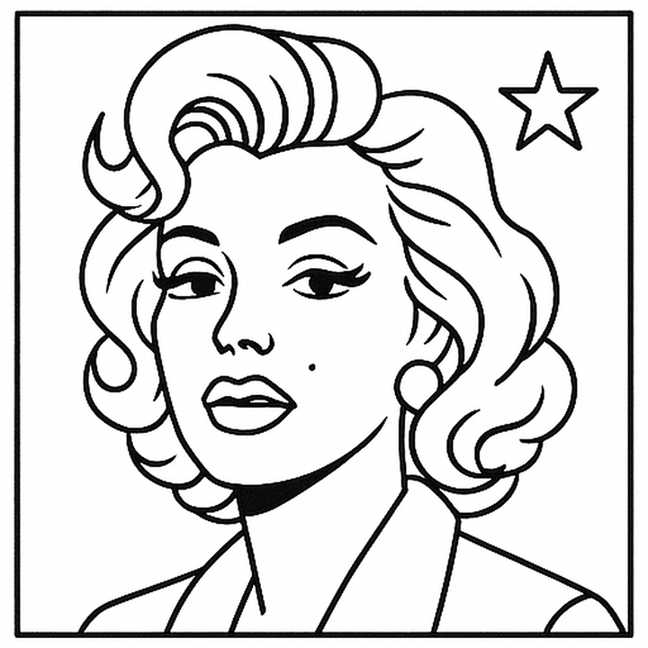 Marilyn Monroe Pop Art Coloring Page